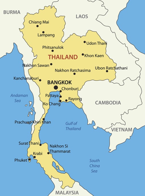 Kingdom of Thailand - vector map