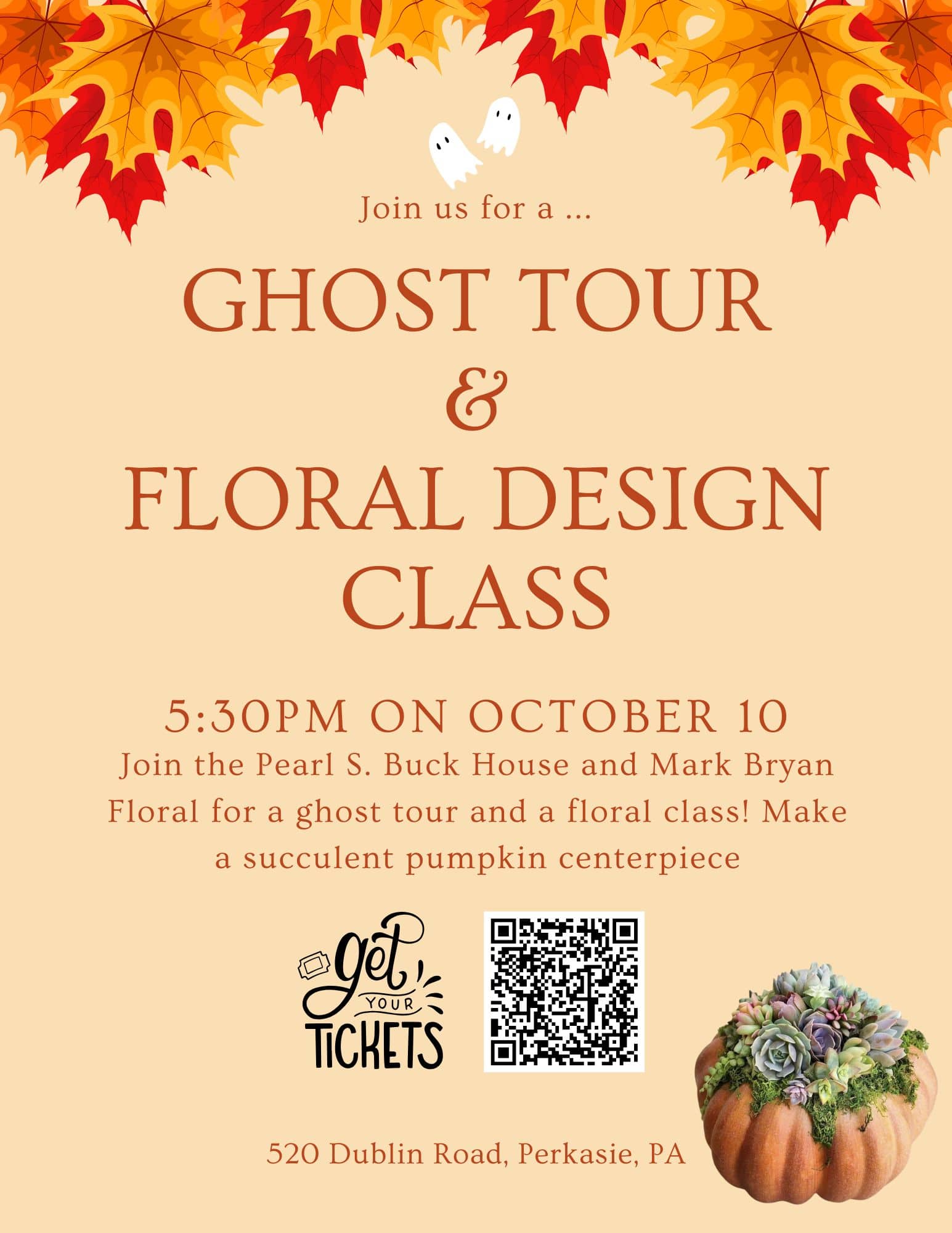 Ghost Tour & Floral Design Class