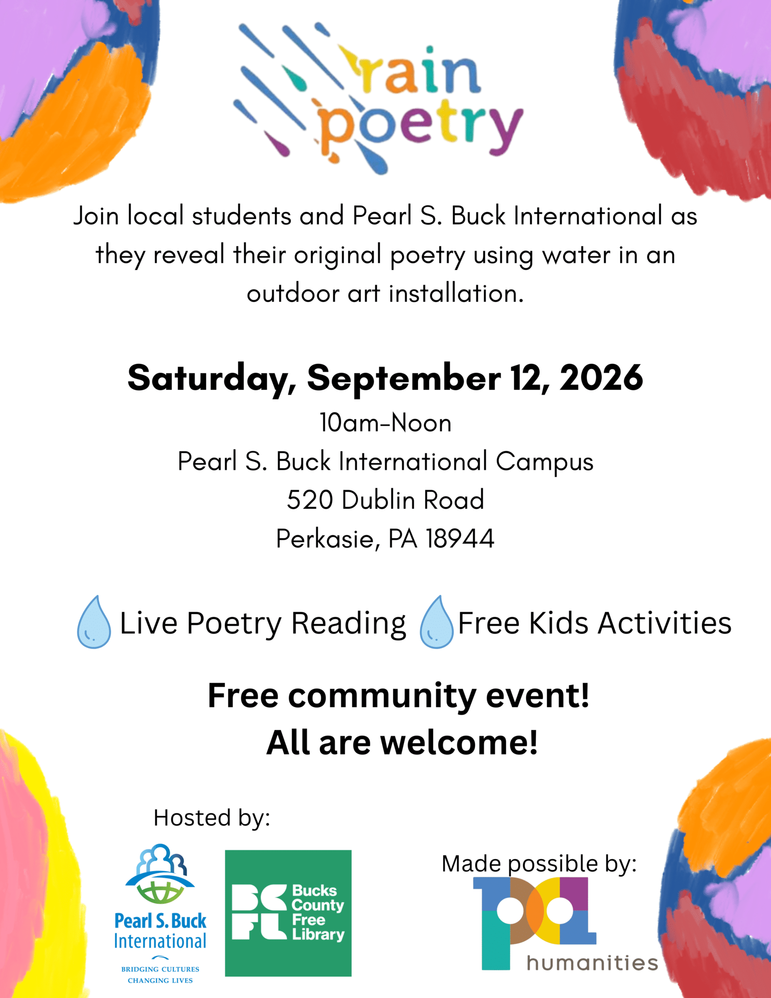 Rain Poetry 2026 Pearl S. Buck International